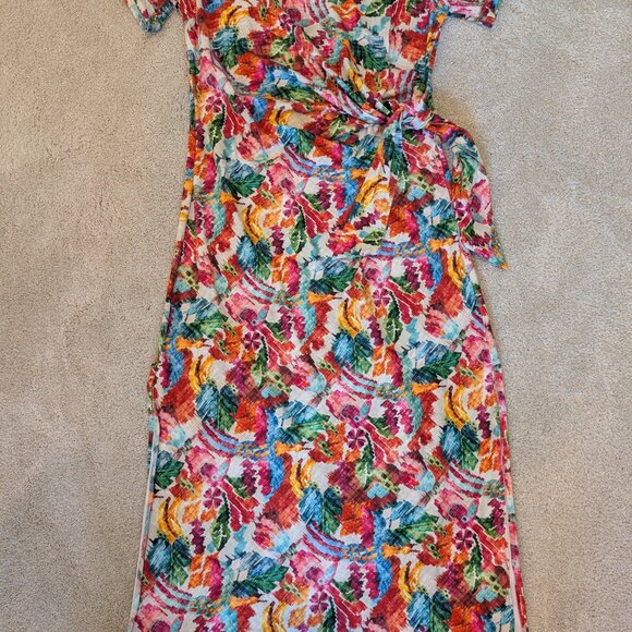 Sezane Floral Midi Dress - Multicolor - Picture 2 of 9